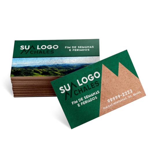 Cartões de Visita Kraft 250g em São José do Rio Preto, SP por Public Gráfica e Brindes