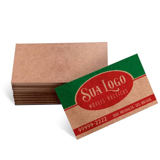 Cartões de Visita Kraft 250g em São José do Rio Preto, SP por Public Gráfica e Brindes