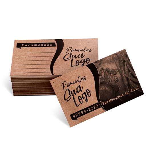 Cartões de Visita Kraft 250g em São José do Rio Preto, SP por Public Gráfica e Brindes