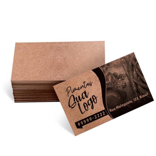 Cartões de Visita Kraft 250g em São José do Rio Preto, SP por Public Gráfica e Brindes