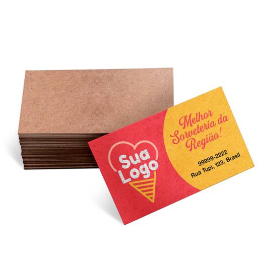 Cartões de Visita Kraft 250g em São José do Rio Preto, SP por Public Gráfica e Brindes