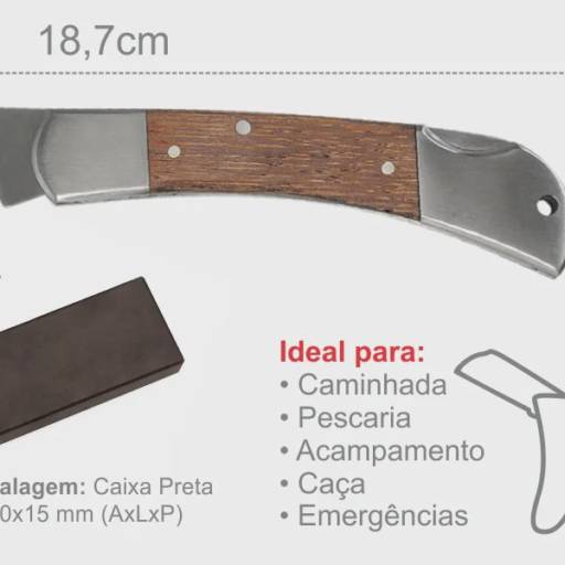 Canivete 3" Cabo Com Detalhes Em Madeira CN-01603 em São José do Rio Preto, SP por Public Gráfica e Brindes