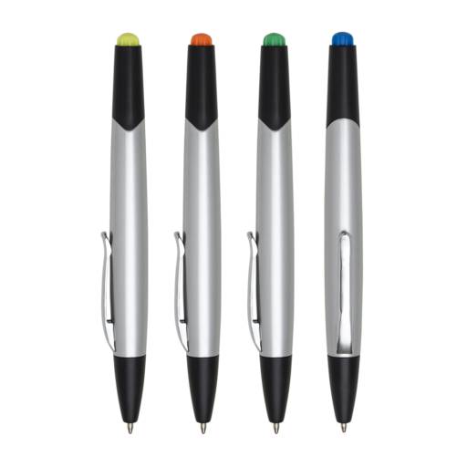 ER2049 Caneta Plástica com Marca Texto em São José do Rio Preto, SP por Public Gráfica e Brindes