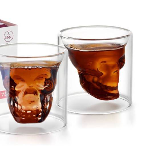 Copo Caveira Vidro Duplo 150ml em São José do Rio Preto, SP por Public Gráfica e Brindes