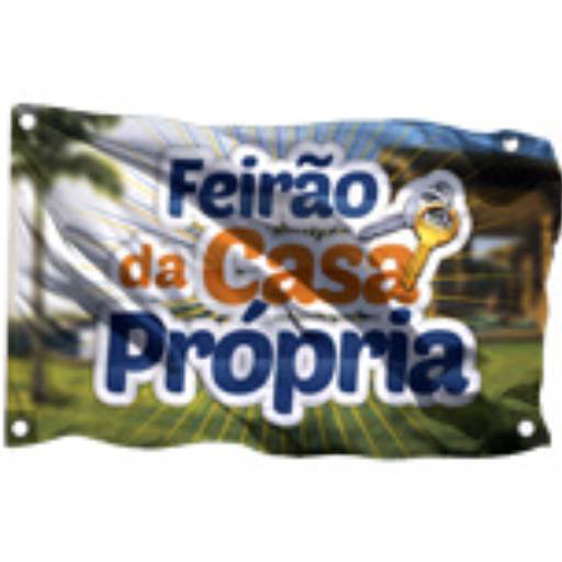 BANDEIRAS CACHARREL COSTURA LINHA BRANCA OVERLOCK COM ILHÓS em São José do Rio Preto, SP por Public Gráfica e Brindes