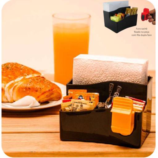 061 Multi - Porta Guardanapos c/ Fura Sachê em São José do Rio Preto, SP por Public Gráfica e Brindes