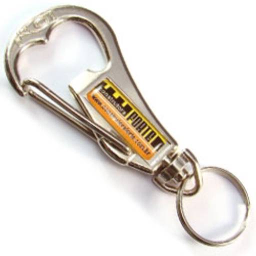 Chaveiros Mosquetões COD 100 - Abridor Cromado - resina 2 lados em São José do Rio Preto, SP por Public Gráfica e Brindes