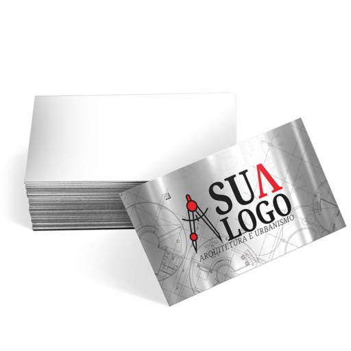 CARTÕES DE VISITA / PAPÉIS ESPECIAIS METALIZADO FRENTE COM TINTA BRANCA 250G/SEM VERNIZ em São José do Rio Preto, SP por Public Gráfica e Brindes