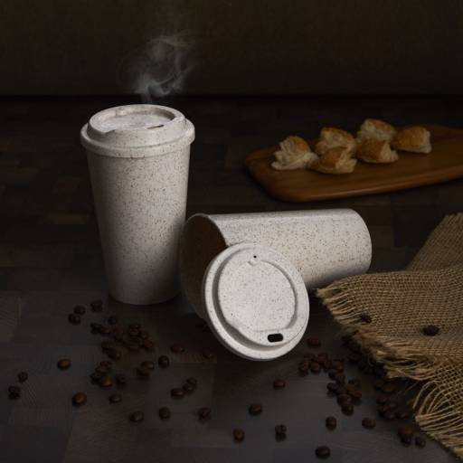 14874 Copo Fibra de Arroz 550ml em São José do Rio Preto, SP por Public Gráfica e Brindes