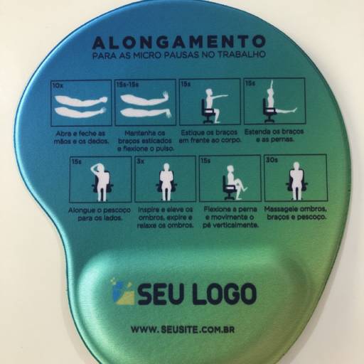 Mouse Pad Ref.101 Personalizado c/apoio de Pulso Ergonômico em São José do Rio Preto, SP por Public Gráfica e Brindes