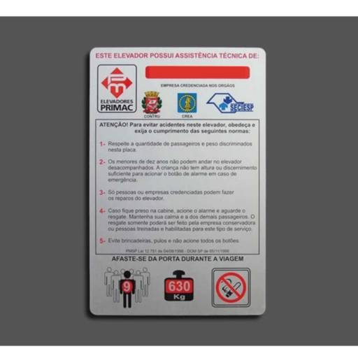 Etiquetas de Elevadores em São José do Rio Preto, SP por Public Gráfica e Brindes