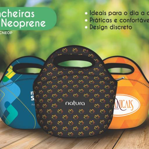 Lancheira Personalizada em Neoprene em São José do Rio Preto, SP por Public Gráfica e Brindes