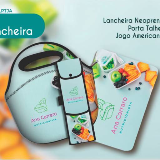 Lancheira Personalizada em Neoprene em São José do Rio Preto, SP por Public Gráfica e Brindes
