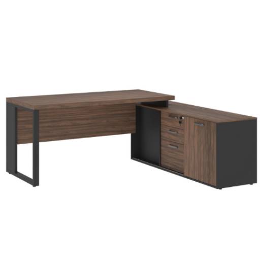 MESA DINÂMICA COM ARMÁRIO LATERAL PORTA DE CORRER - PÉ QUADRO - START