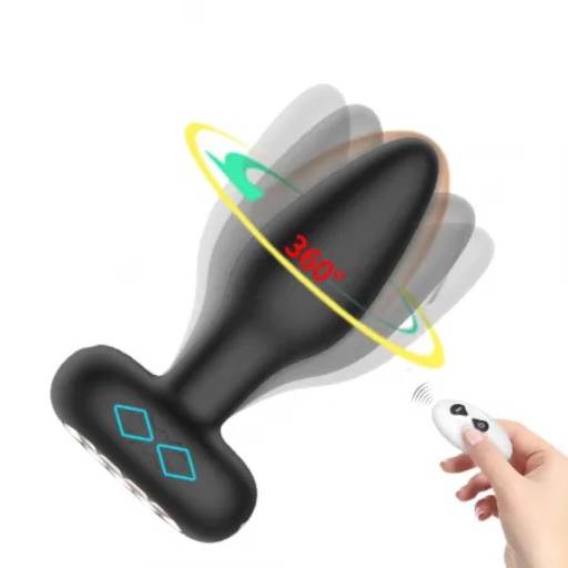 Plug Anal Vibratório com Rotação 360° e Controle Remoto