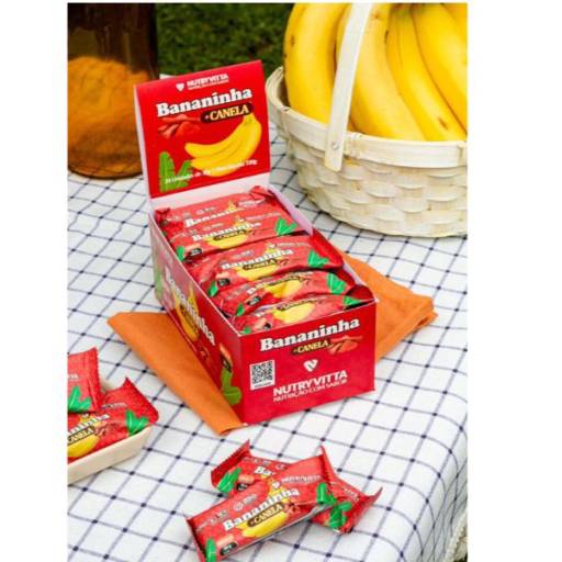 Bananinha Sabor Canela e Açúcar - Linha Tradicional - Caixa com 24 Unidades (Sem Glúten e Zero Gordura Trans)