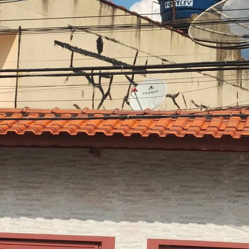 Antena Banda Ku StarOne C2 70w monoponto com LNB duplo para dois pontos instalada no bairro Teles Menezes Santo André em 29/01/2026