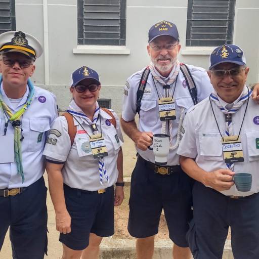Nossos Chefes Escoteiros do Mar, chegaram para o INDABA do mar em Itu. Foram recebidos por nossos padrinhos do 102° GEMar Velho Lobo de Campinas.