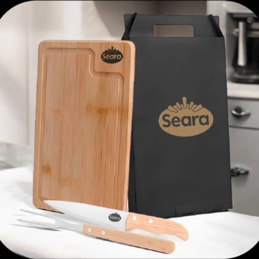 Kit Cozinha com Tábua em Bambu