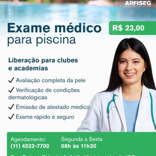 Exame médico para piscina 