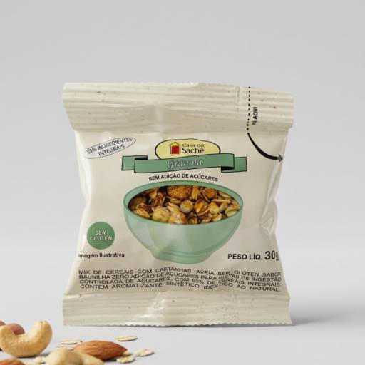Granola sem glúten e sem adição de açúcares