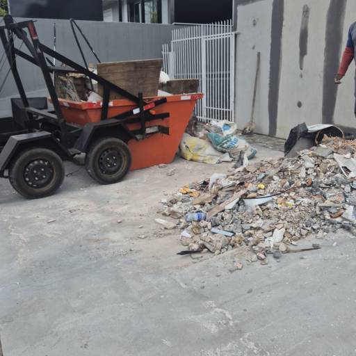Caçamba para limpeza de quintal em Caçador, SC