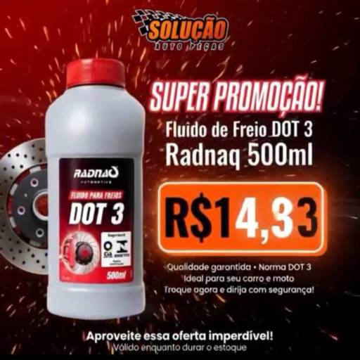 Fluido de Freio DOT 3 Radnaq 500ml em Santa Bárbara D’Oeste