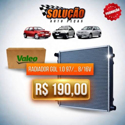 Radiador Gol 1.0 8/16V – Eficiência e Proteção para seu Motor em Santa Bárbara D’Oeste