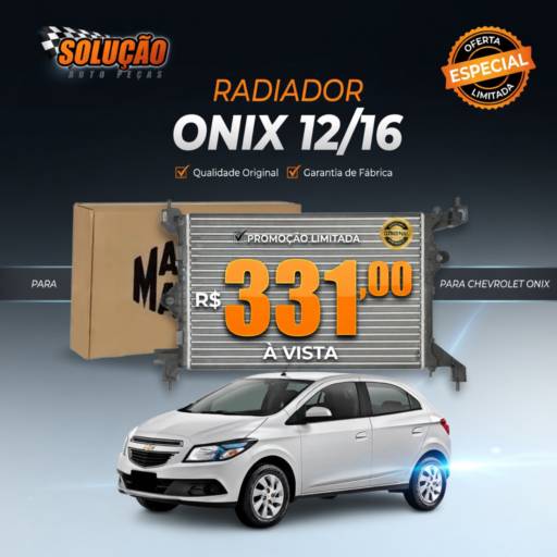 Radiador Onix 2012 a 2016 – Desempenho e Segurança para seu Motor em Santa Bárbara D’Oeste