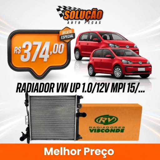 Radiador VW Up 1.0 12V MPI – Eficiência e proteção para o motor