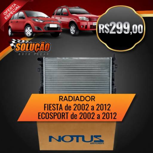 Radiador para Fiesta (2002 a 2012) e Ecosport (2002 a 2012)