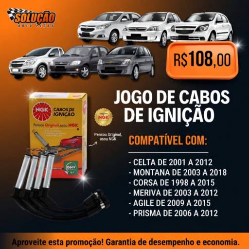 Jogo de Cabos de Ignição NGK em Santa Bárbara d’Oeste