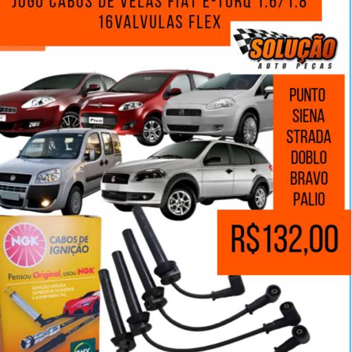 Jogo de Cabos de Velas Fiat E-Torq em Santa Bárbara d’Oeste