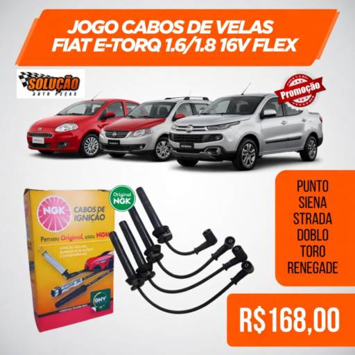 Jogo de Cabos de Velas Fiat E-Torq em Santa Bárbara d’Oeste