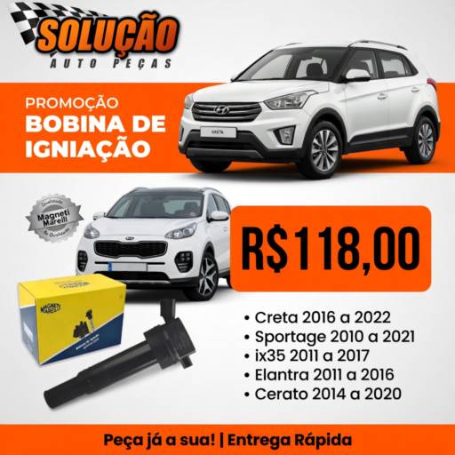 Bobina de Ignição Creta, ix35, Sportage e +