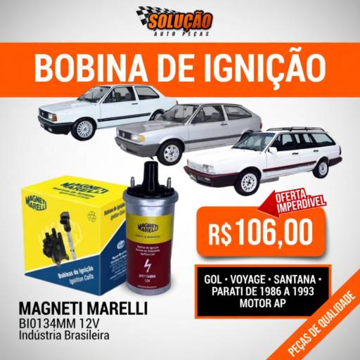 Bobina de Ignição Magneti Marelli 12V – Linha Volkswagen Motor AP