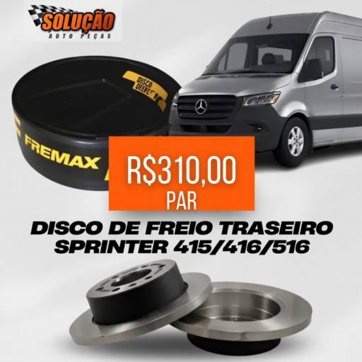 Disco de freio traseiro Sprinter 415/416/516 com qualidade e segurança