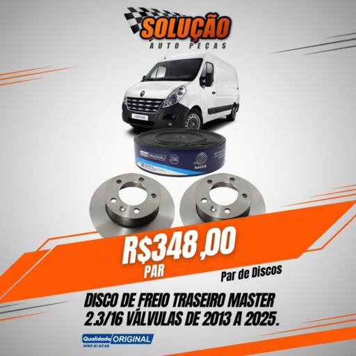 Disco de freio traseiro Master 2.3 16v com desempenho para uso pesado