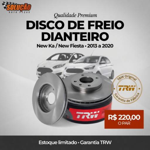 Disco de freio dianteiro New ka / New fiesta com qualidade premium trw