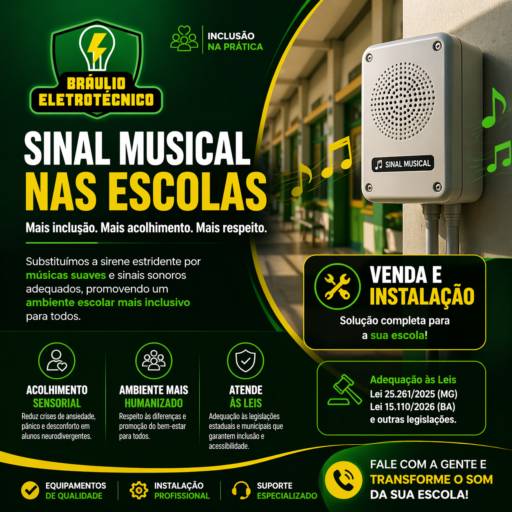 Venda e Instalação de Sinal Musical nas Escolas