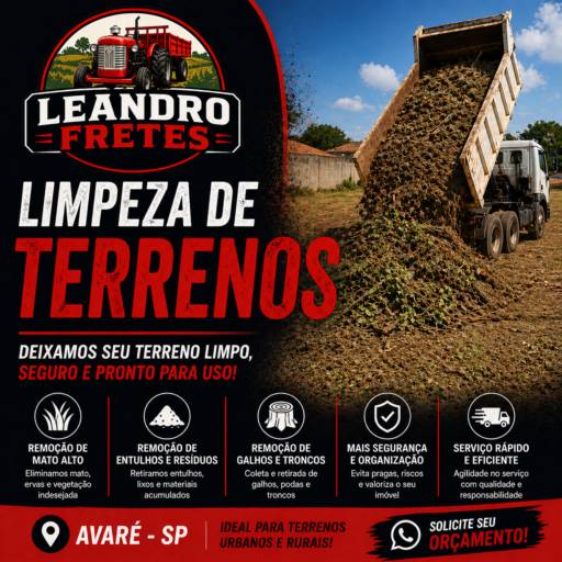 Limpeza de Terrenos em Avaré/SP – Agilidade, Organização e Valorização do Seu Espaço