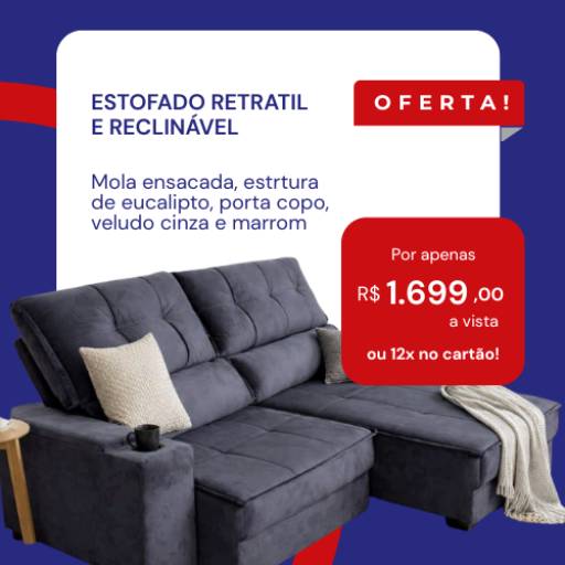 Sofá Retrátil e Reclinável