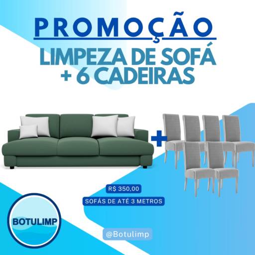 Combo Limpeza de Sofá + 06 Cadeiras Combo Limpeza de Sofá + 06 Cadeiras