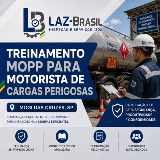 Treinamento MOPP para Motorista de Cargas Perigosas em Mogi das Cruzes, SP