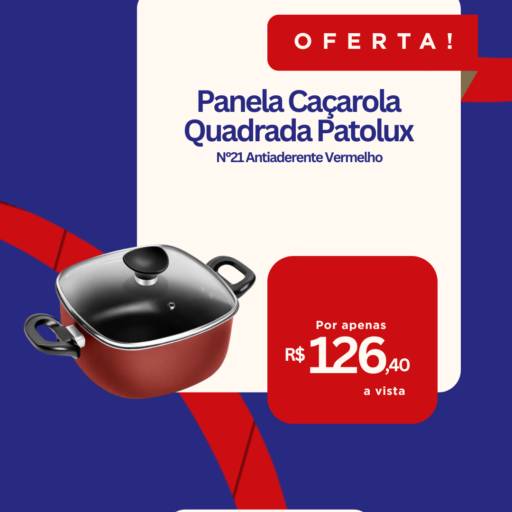 Panela Caçarola Quadrada Patolux