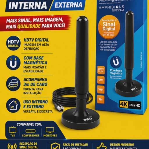 Antena Digital Interna e Externa: Mais Sinal, Mais Qualidade de Imagem em Qualquer Ambiente