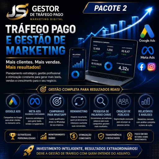 Pacote 2 – Tráfego Pago e Gestão de Marketing