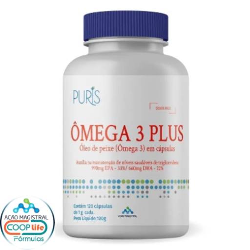 Óleo De Peixe Omega Puris 3 500Mg 120 Caps por Coop Life Fórmulas - Farmácia de Manipulação