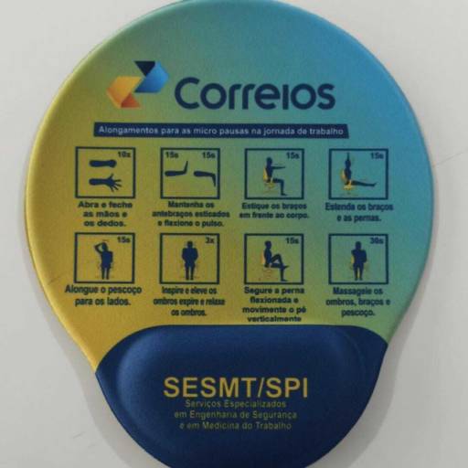 Mouse Pad Ref.107 Personalizado c/apoio de Pulso Ergonômico em São José do Rio Preto, SP por Public Gráfica e Brindes