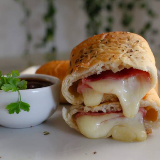 Enroladinho de presunto e queijo